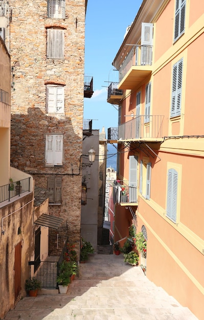 Rue de la ville corse Bastia Corse France