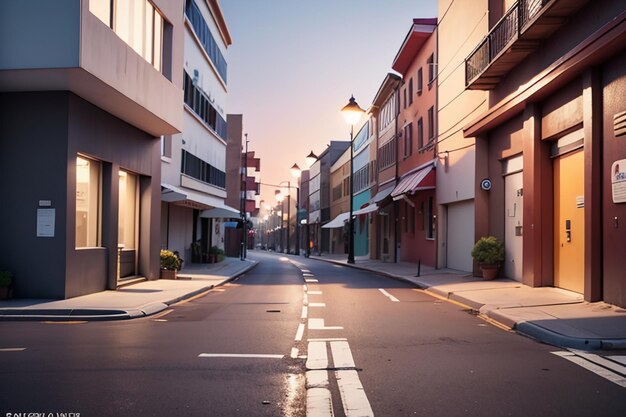 La rue de la ville, la ligne de circulation, le carrefour, les lumières de la rue, le fond du papier peint de la ville.