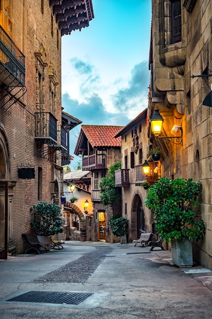 Une rue de la ville médiévale en Europe.