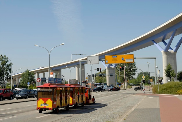 Ruegenbruecke nouveau pont reliant la ville de Stralsund et l'île Ruegen Rugia MecklembourgPoméranie occidentale Allemagne