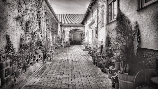 Photo une ruelle étroite le long des bâtiments