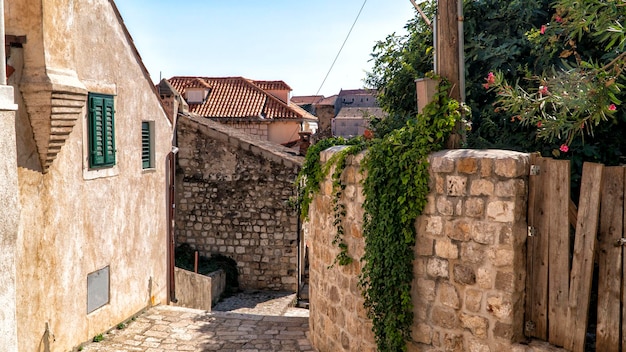 Rues étroites du vieux Dubrovnik. Croatie