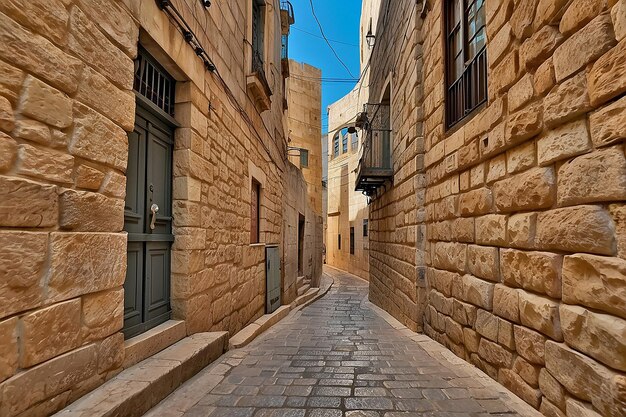 Les rues étroites et en pierre de l'ancienne Tel-Aviv, en Israël