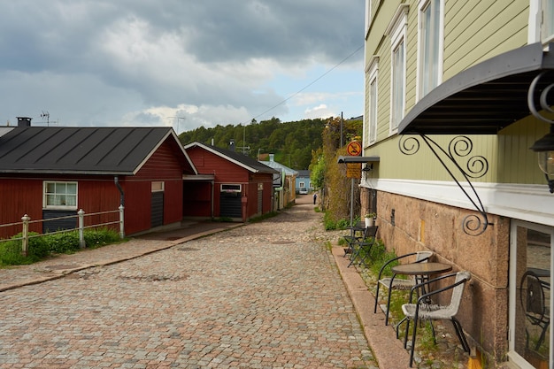 Rues étroites de la vieille ville de Porvoo Finlande