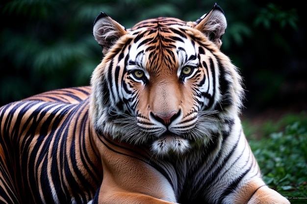 Le rugissement du majestueux tigre sauvage dans son habitat naturel