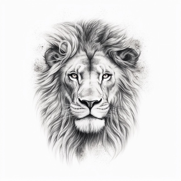 Le rugissement de l'encre libère le pouvoir d'une couverture de lion noir et blanc