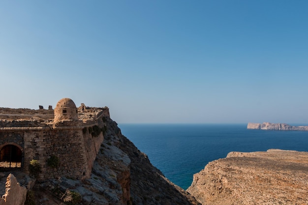 Ruines d'une ancienne forteresse sur l'île de Gramvousa Grèce