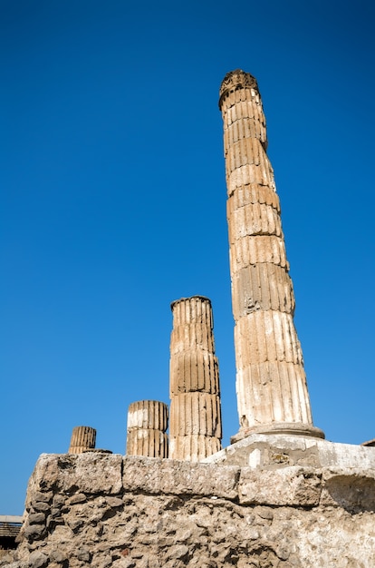 Ruines de l&#39;ancienne ville romaine de Pompéi, détruite par le volcan Vésuve