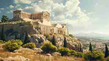 Photo les ruines anciennes de l'acropole, à athènes, en grèce