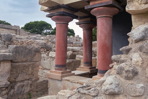 Ruines antiques du site archéologique de l'âge du bronze de Knossos sur la Crète et la plus ancienne ville d'Europe Crète Grèce