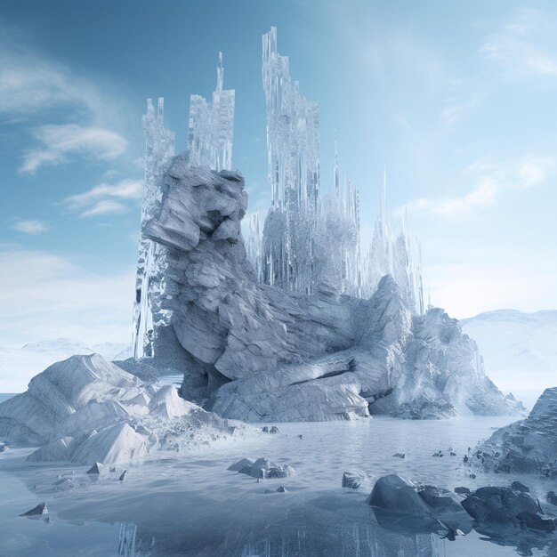 Photo des ruines de glace complexes minimalistes beauté gelée