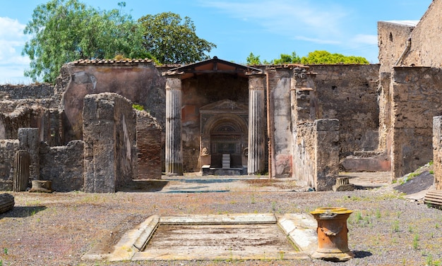 Ruines d'une maison à Pompéi Italie