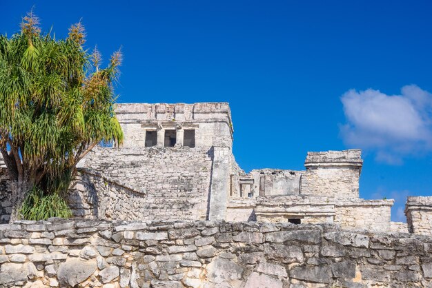 Les ruines mayas du château de Tulum Riviera Maya Yucatan Mexique Mer des Caraïbes