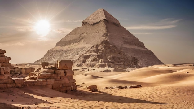 Les ruines de la pyramide de Khéops au Caire, en Égypte