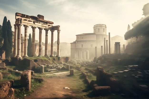 Ruines romaines anciennes au Forum romain