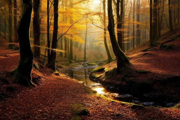 Un ruisseau dans une forêt