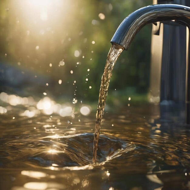 Le ruisseau d'eau en gros plan