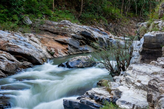 Ruisseau qui coule sur les rochers