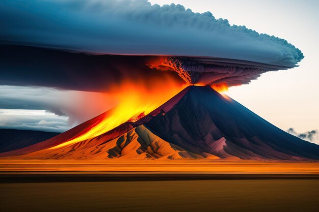 Éruption du volcan
