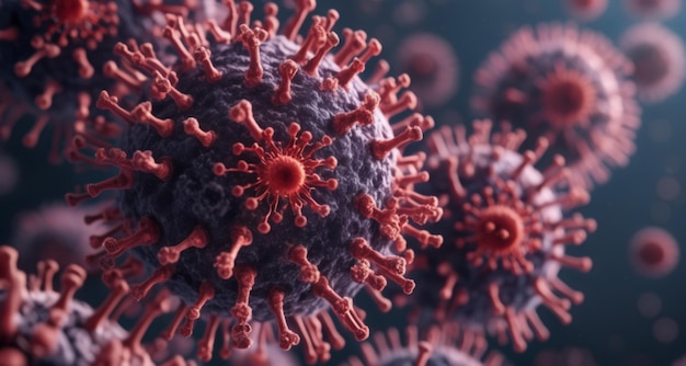 Éruption virale Une vue microscopique d'une menace pandémique