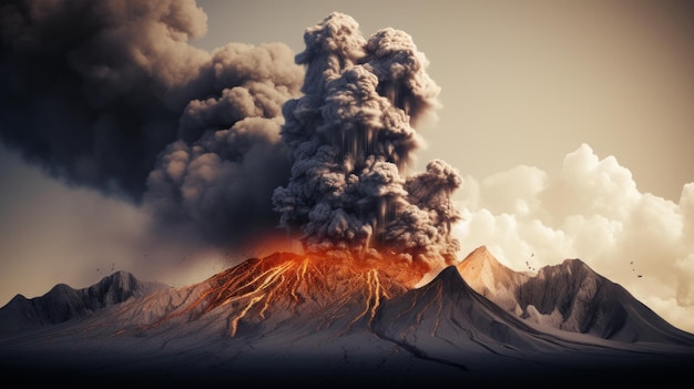 Éruption volcanique AI générative