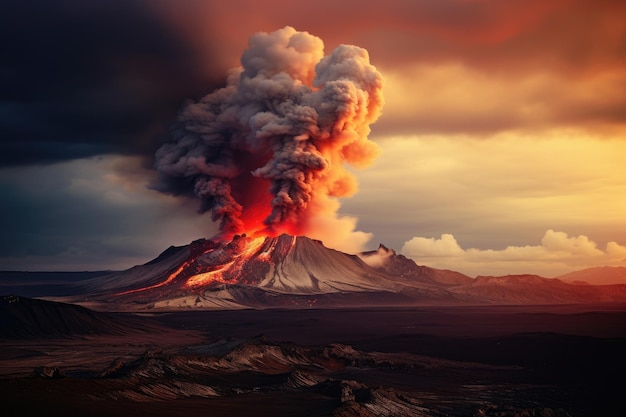 Éruption volcanique au Kamchatka, en Russie. Belle nature en arrière-plan. Une petite éruption volcinique sur le mont Fagradalsfjall, dans le sud-ouest de l'Islande.