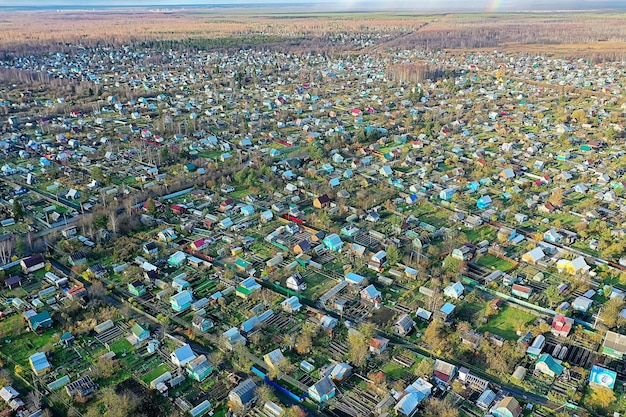 russie petites maisons et jardins jardinage drone vue datcha