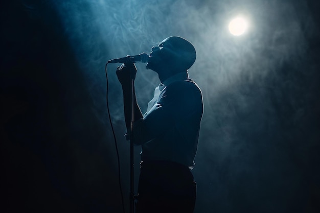 Photo s'abandonner aux mélodies soul d'un chanteur de rb génératif ai