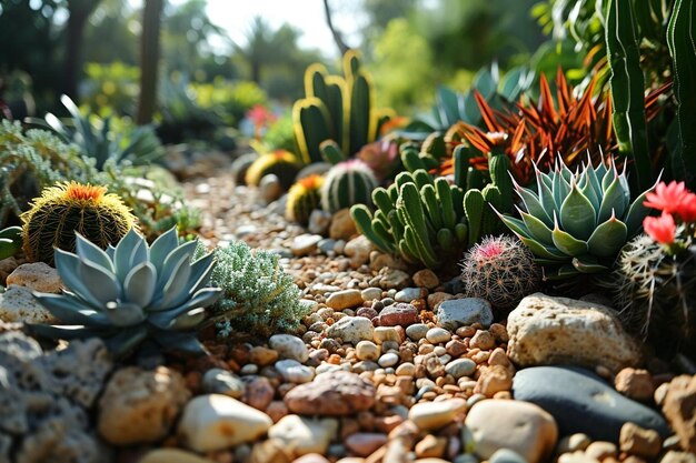 Le sable et les pierres Le jardin des cactus Delight