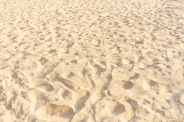 Sable sur la plage pour le fond. Texture de sable de plage brune comme toile de fond. Fermer.