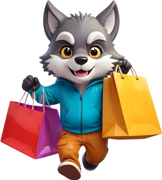 Un sac d'achat pour animaux Shopping avec des animaux de compagnie Shopping pour animaux de compagnie Achats d'animaux de compagnie Animal mignon