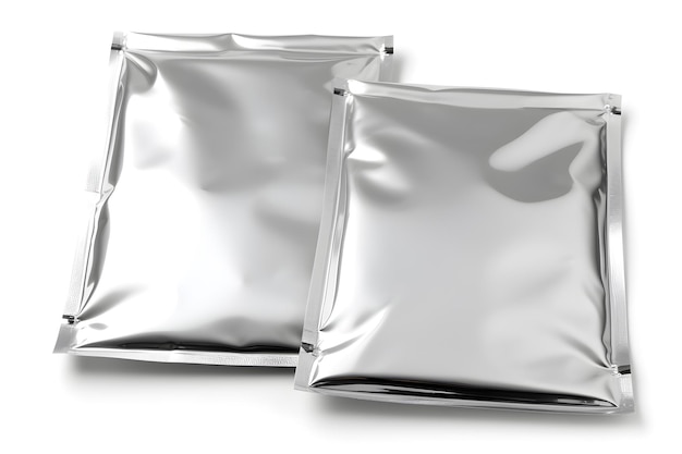 sac en aluminium isolé sur fond blanc IA générative