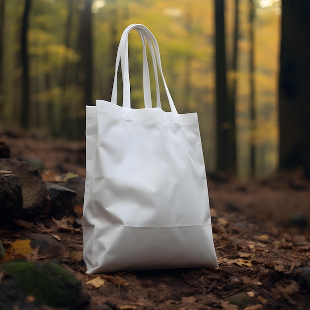 Sac blanc dans la maquette de la forêt