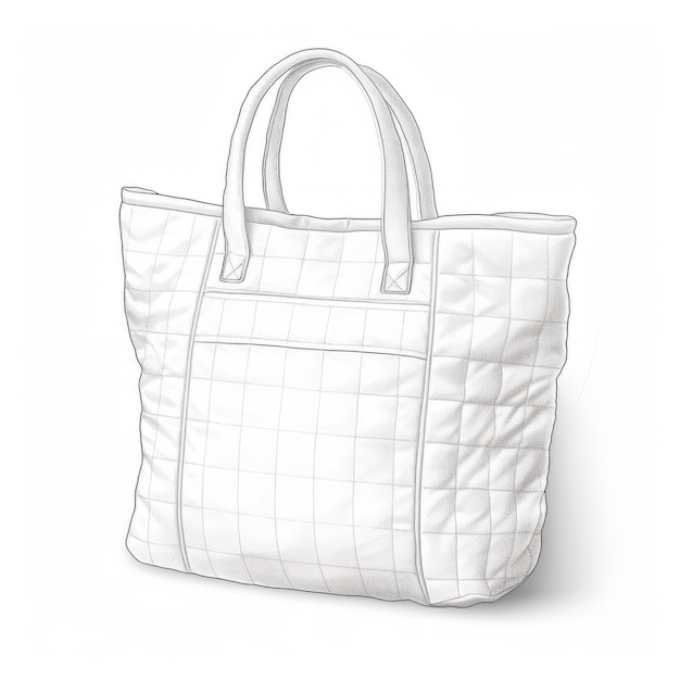 Un sac blanc élégant avec des illustrations architecturales