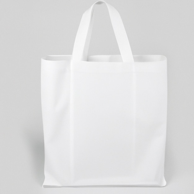 Un sac blanc avec poignées sur fond gris