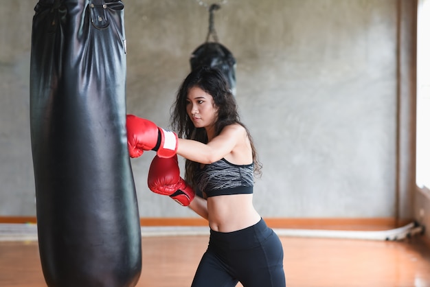 Sac de boxe sexy pour fille asie