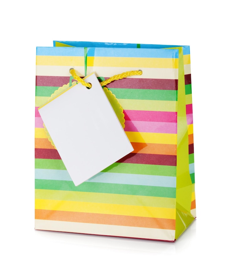 Photo sac cadeau coloré