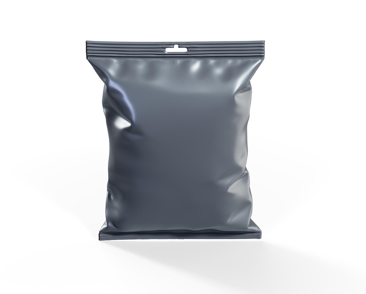 Photo sac de café blanc en plastique blanc isolé sur fond blanc collection de maquettes de modèle d'emballage rendu 3d prêt pour votre conception rendu 3d