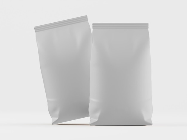 Sac à café couleur blanche illustration de rendu 3D isolée sur fond blanc pour la collection de maquettes