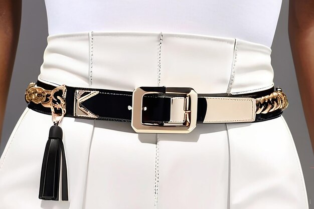 Photo un sac à ceinture moderne avec une sangle de taille métallique et un style inspiré de l'urbanisme