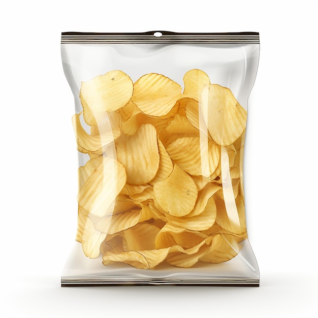 Photo sac à chips de pommes de terre transparent