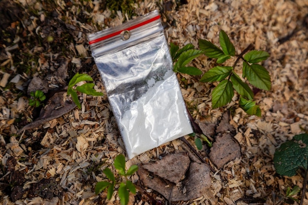 Un sac de cocaïne à l'extérieur Stupéfiants