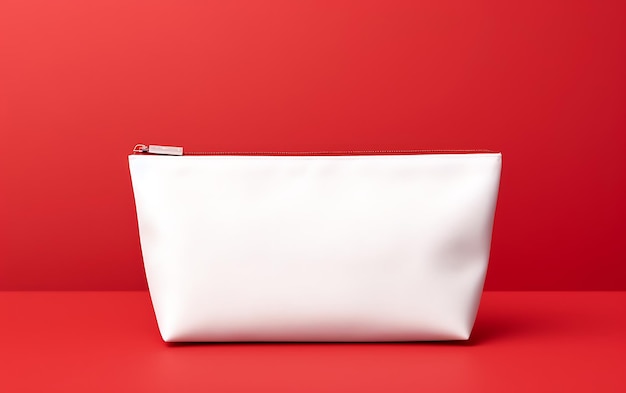 Photo sac cosmétique blanc vide mock-up d'arrière-plan pour le récipient de maquillage