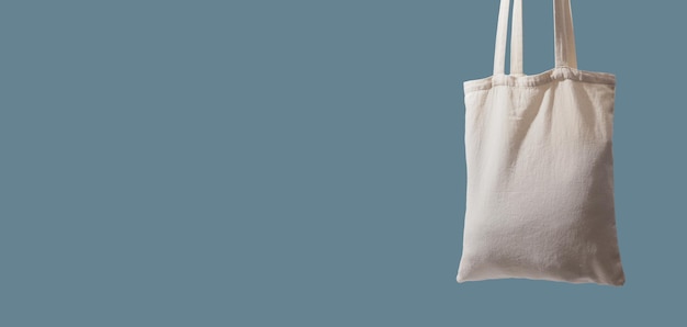 Photo sac en coton textile réutilisable pour les acheteurs fond de bannière