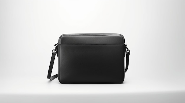 Sac Crossbody noir isolé sur fond blanc avec un espace de copie pour la publicité