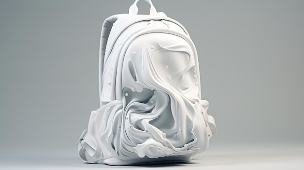 un sac à dos blanc avec un visage blanc dessus