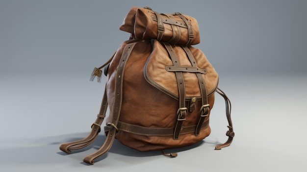 Un sac à dos en cuir brun de haute qualité modèle 3D pour Unreal Engine