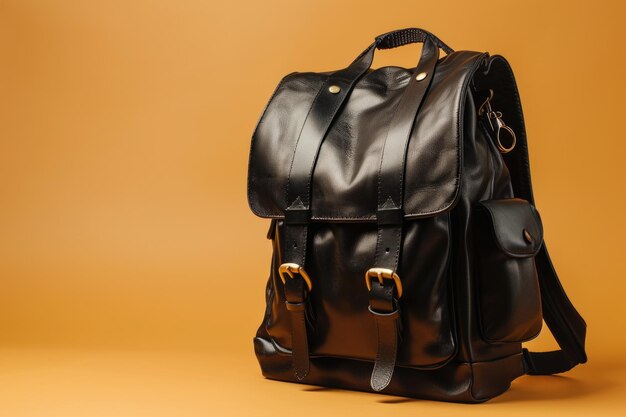 Sac à dos en cuir noir pour les essentiels professionnels