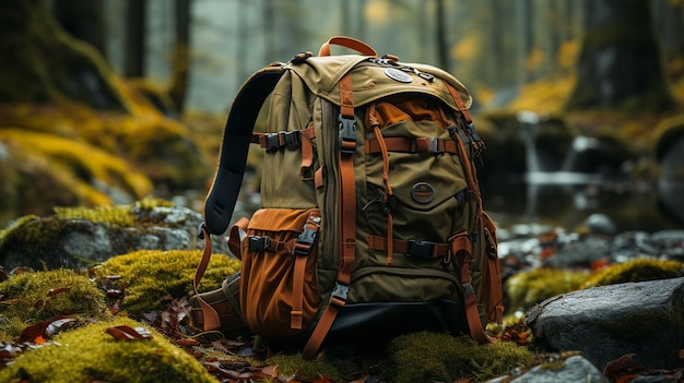 Sac à dos dans la forêt