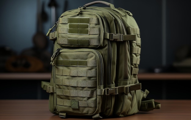 Photo sac à dos militaire isolé